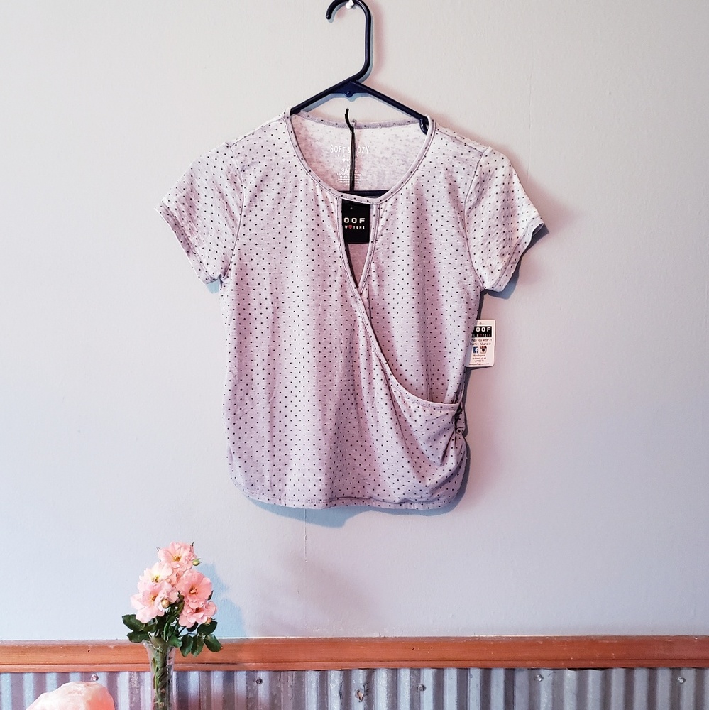 NWT Grey and Black Polka Dotted Blouse